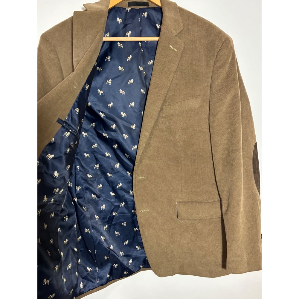 Lauren Ralph Lauren Mens 40R? Blazer Jacket Brown Elbow Patches Bulldog Lined - Picture 3 of 9